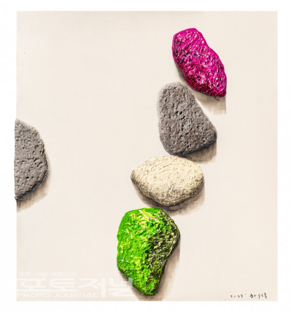 하석홍, Theoria, 2023, Canvas pannel, Acrylic, mixed media, 72×80cm